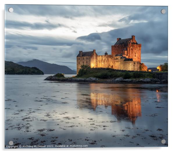 Eilean Donan Castle Reflection Acrylic by Anthony McGeever