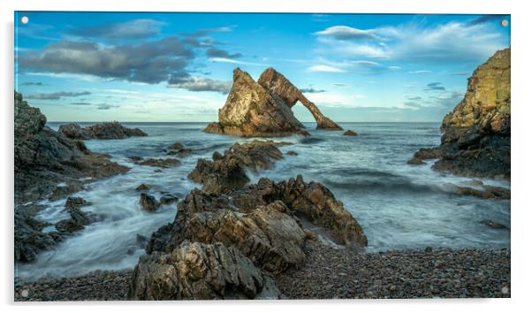 Bow Fiddle Rock and blue sky  Acrylic by Anthony McGeever