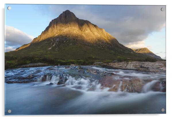 Sunrise on the Buachaille Acrylic by Anthony McGeever