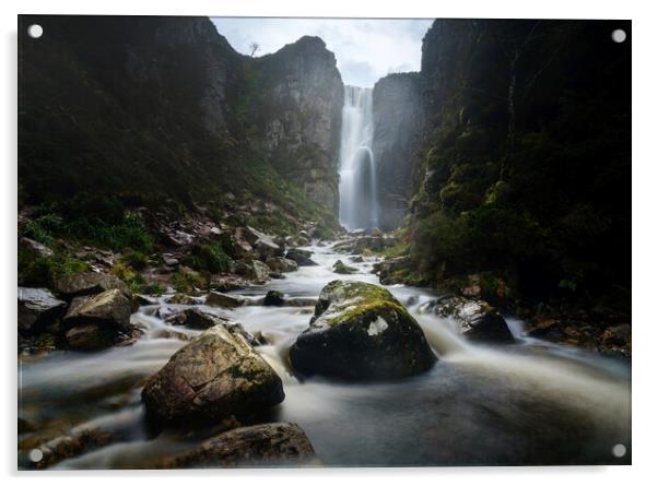 Wailing Widow Falls Assynt  Acrylic by Anthony McGeever