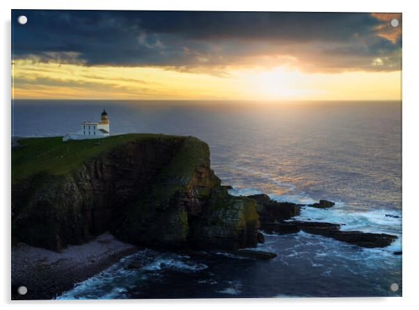 Sunset over Stoer Lighthouse Acrylic by Anthony McGeever