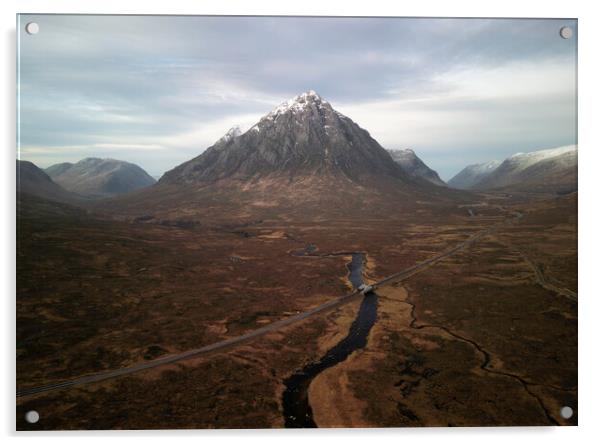 Buachaille Etive Mor from the air  Acrylic by Anthony McGeever
