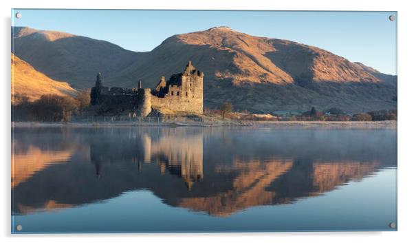 Golden light on Kilchurn Castle  Acrylic by Anthony McGeever