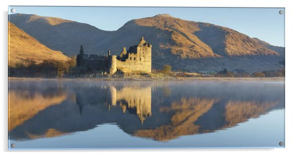 Golden Hour on Kilchurn Castle  Acrylic by Anthony McGeever