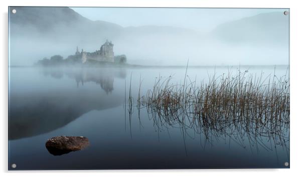 Pre Dawn Mist on Kilchurn Castle  Acrylic by Anthony McGeever