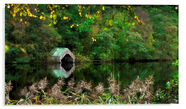 Loch Ard Boathouse  Acrylic by Anthony McGeever