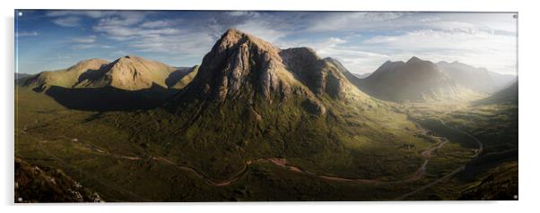 Mountains Of Glencoe Panorama Acrylic by Anthony McGeever