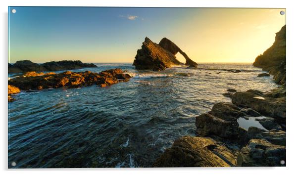 Orange Glow on Bow Fiddle Rock   Acrylic by Anthony McGeever