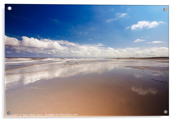 Sand and Sea reflections of the beautiful clouds a Acrylic by That Foto