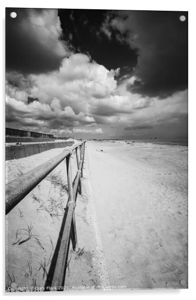 Sutton-on-Sea Beach in Monochrome Acrylic by That Foto