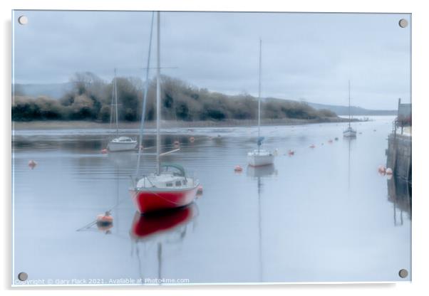 Porthmadog Boats in the harbour.  Acrylic by That Foto