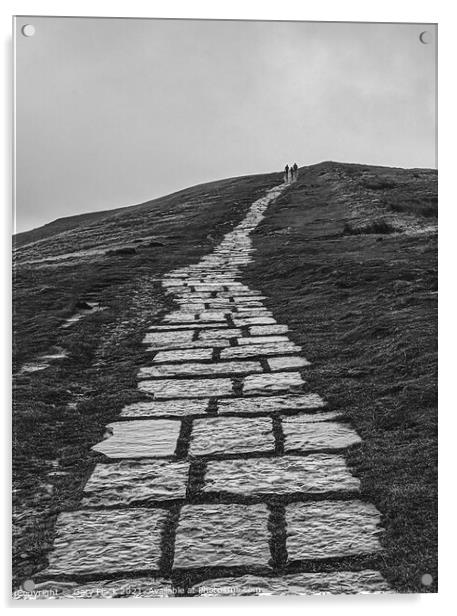 Mam Tor Path in Monochrome to the top of Mam Tor Acrylic by That Foto
