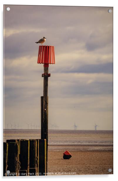 Cleethorpes Beach tide marker Acrylic by That Foto