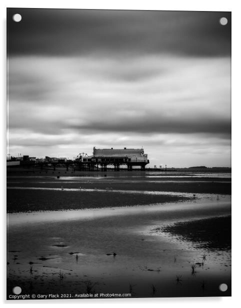 Cleethorpes Pier at Low tide in Monochrome Acrylic by That Foto
