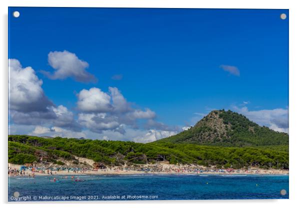 Cala Agulla bay and beach in Majorca Acrylic by MallorcaScape Images