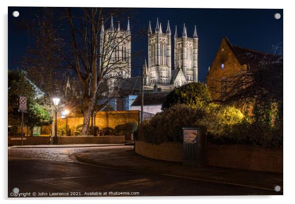 Lincoln Cathedral Long Exposure Acrylic by John Lawrence