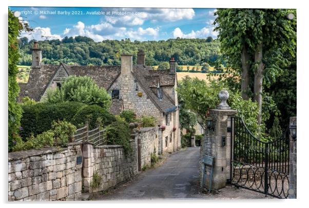 Lane in Painswick Acrylic by Michael Barby