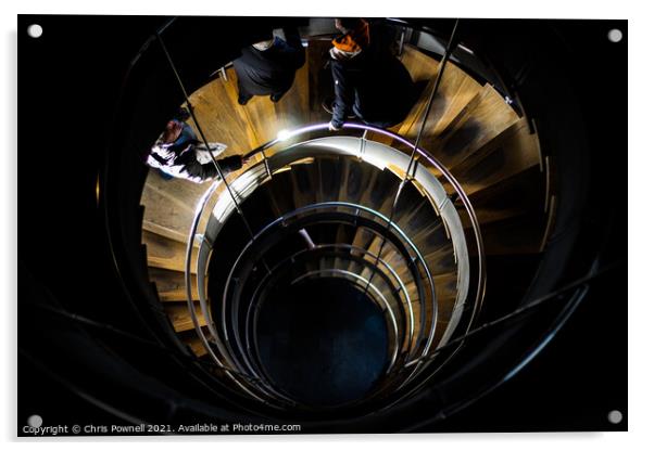 Glasgow Spiral Staircase Acrylic by Chris Pownell