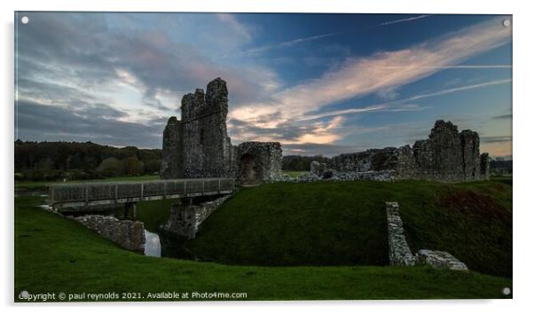 Ogmore Castle  Acrylic by paul reynolds