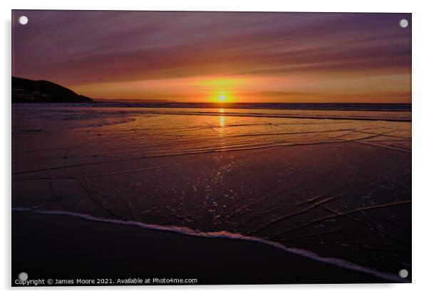 Westward Ho! Sunset Acrylic by James Moore