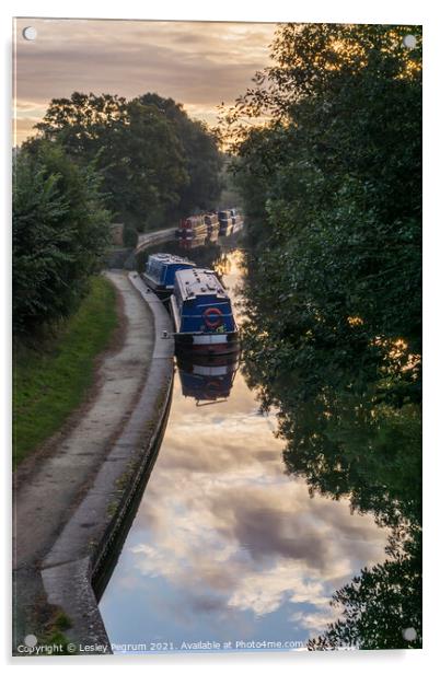 Canal Sunrise  Acrylic by Lesley Pegrum