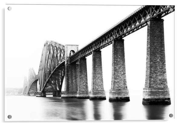 Forth Rail Bridge in South Queensferry, Edinburgh Acrylic by Andrea Obzerova