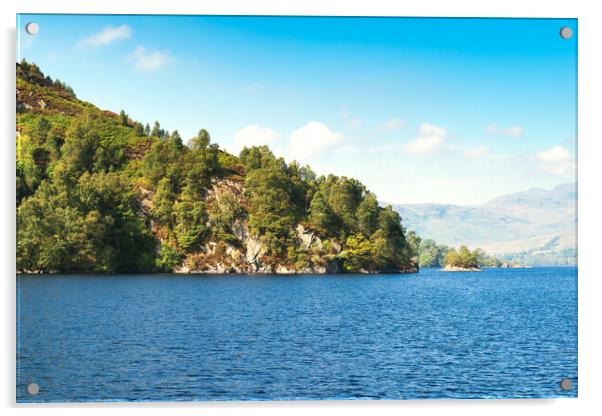 Stunning landscape, Loch Katrine, Scottish Highlands, Scotland. Acrylic by Andrea Obzerova