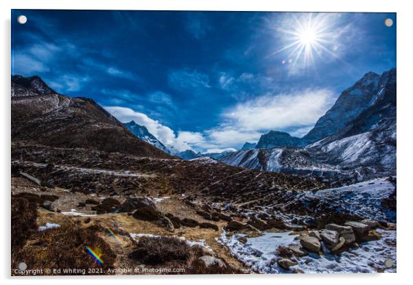 Himalayas  Acrylic by Ed Whiting