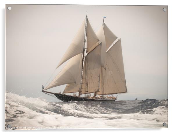 Classic 1923 Schooner, Columbia. Acrylic by Ed Whiting