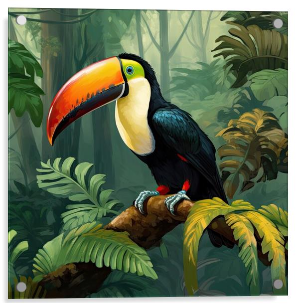 A Colorful Toucan Acrylic by Massimiliano Leban