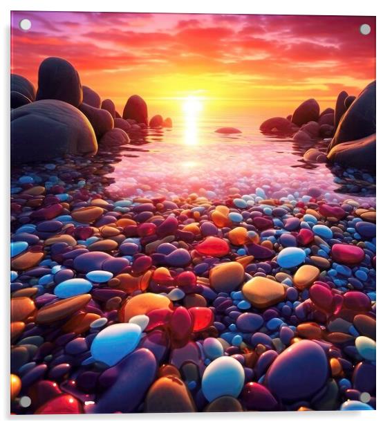 Multi-coloured beach Acrylic by Massimiliano Leban