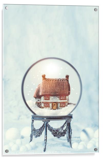 Winter Snow Globe Acrylic by Amanda Elwell