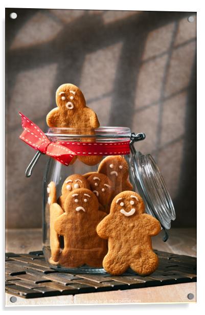 Gingerbread Men Acrylic by Amanda Elwell