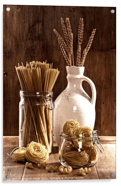 Vintage Pasta & Spaghetti Acrylic by Amanda Elwell