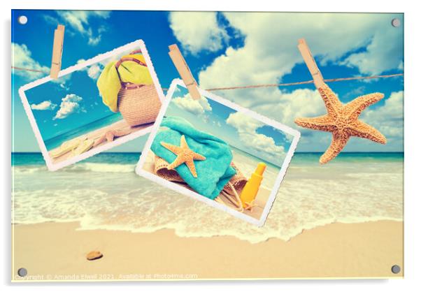 Summer Postcards Acrylic by Amanda Elwell