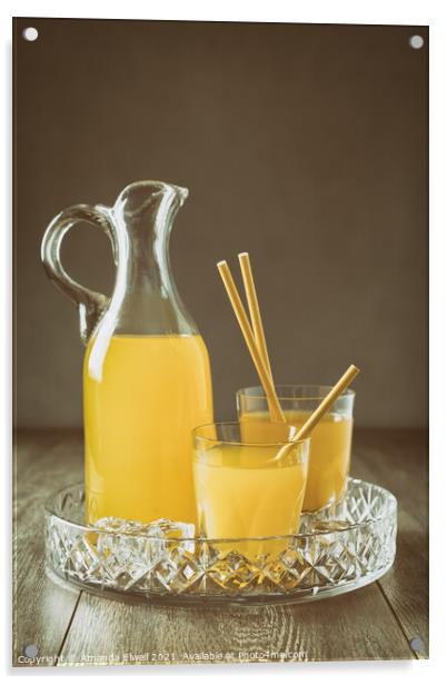 Jug Of Orange Drink Acrylic by Amanda Elwell