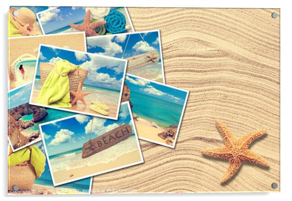 Vacation Postcards Acrylic by Amanda Elwell