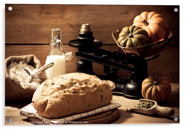 Pumpkin Seed Bread Acrylic by Amanda Elwell