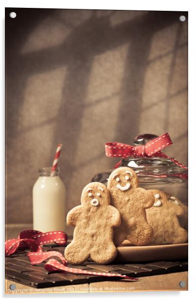 Gingerbread Men Acrylic by Amanda Elwell
