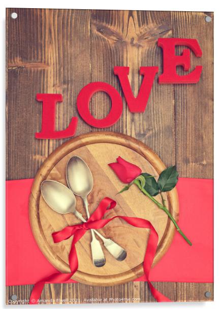 Love Spoons Acrylic by Amanda Elwell