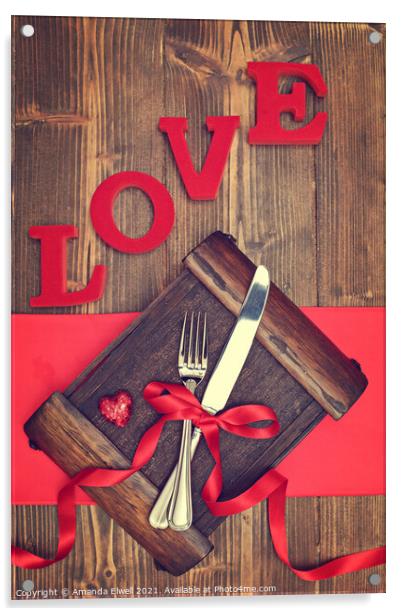 Valentine's Cutlery Acrylic by Amanda Elwell