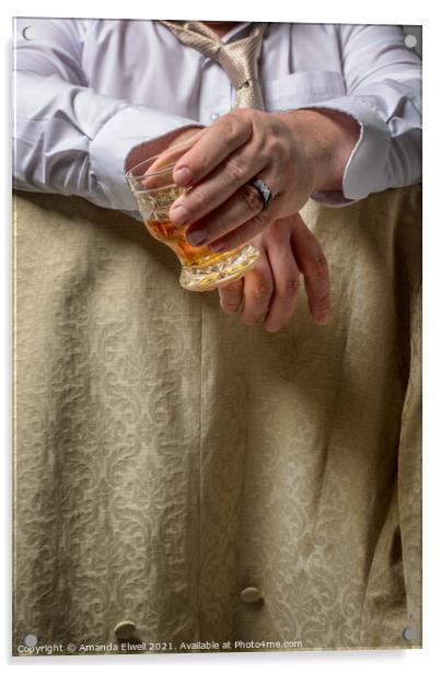 Man Drinking Spirits Acrylic by Amanda Elwell