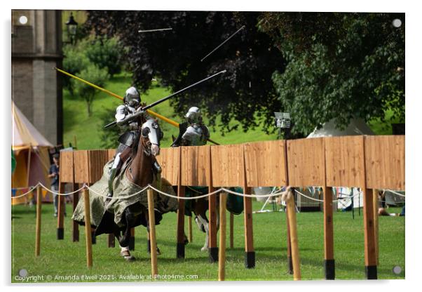 Medieval Jousting At Lincoln Castle Acrylic by Amanda Elwell