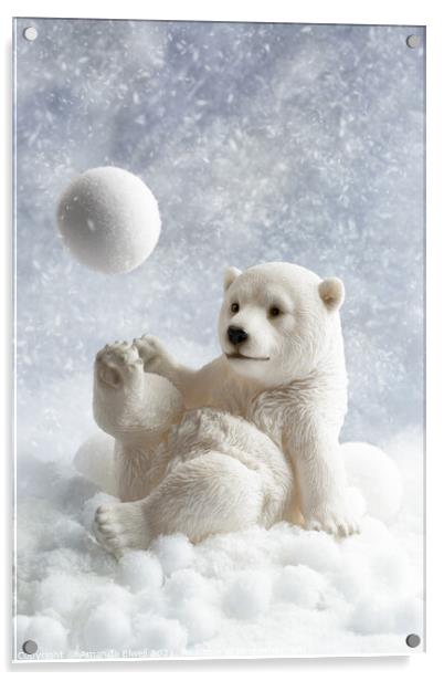 Polar Bear Decoration Acrylic by Amanda Elwell