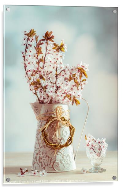 Vintage Spring Blossom Acrylic by Amanda Elwell