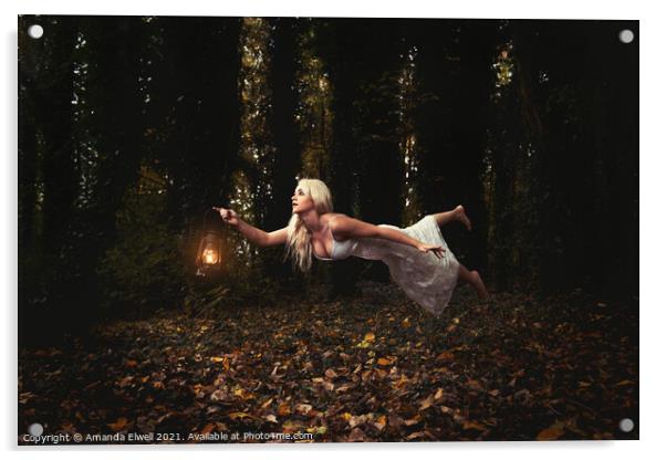 Levitation With Lamp Acrylic by Amanda Elwell