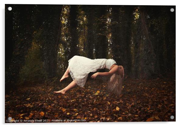 Levitating Woman With Blond Hair Acrylic by Amanda Elwell