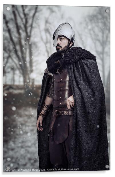 Robed Medieval Man Acrylic by Amanda Elwell