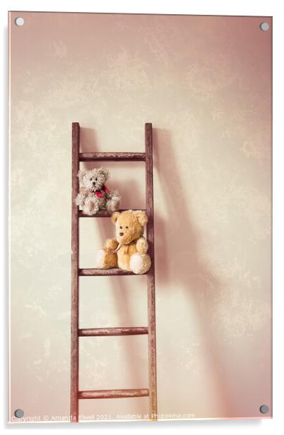 Two Little Teddy Bears Acrylic by Amanda Elwell
