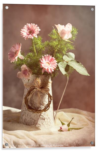 Spring Flower Arrangement  Acrylic by Amanda Elwell